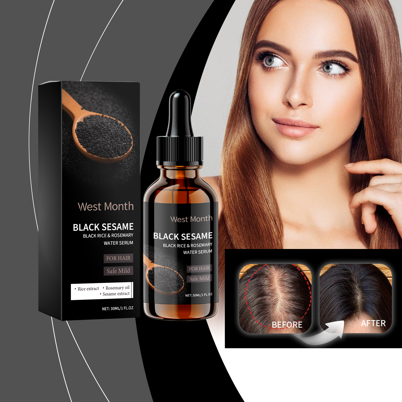 Black Sesame Hair Nourishing S - Split End Repair Serum 评论和价格