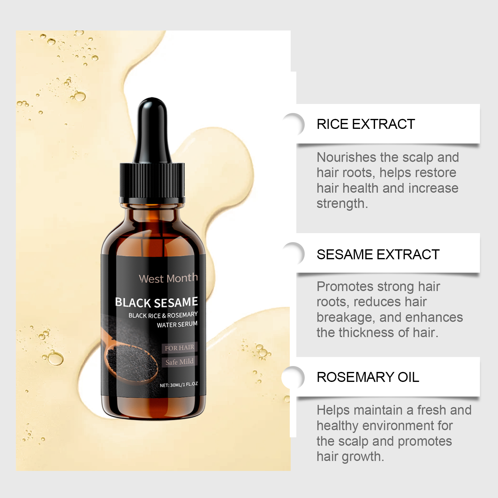 Black Sesame Hair Nourishing S - Split End Repair Serum 评论和价格